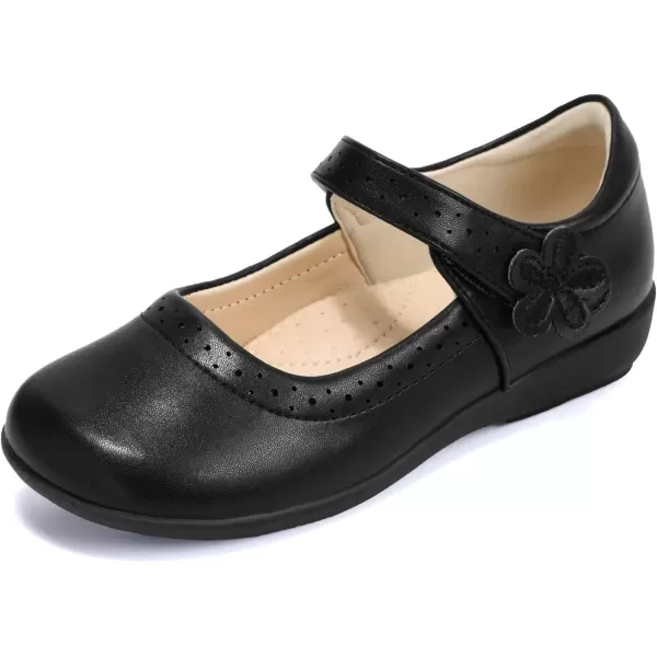 imagePANDANINJIA Girls Mary Jane School Uniform Dress Shoes Josie Girls Flats for Toddler Little Kid Big Kid