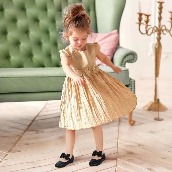 imagePANDANINJIA Toddler Dress Shoes Bowknot Mary Jane Shoes Girls Ballet Flats for Kids Wedding Party Uniform Church ShoesBlack Pu M