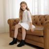 imagePANDANINJIA Girls Boots Toddler Kids Fashion Short Ankle Dress Bow Booties with Side Zipper BootsBlack Suede