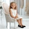 imagePANDANINJIA Naomi Girls Dress Shoes Mary Jane Ballet Flats Flower Girl Wedding Party Communion Shoes for Toddler Little Kid Big KidBlack Patent