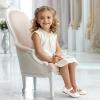 imagePANDANINJIA Naomi Girls Dress Shoes Mary Jane Ballet Flats Flower Girl Wedding Party Communion Shoes for Toddler Little Kid Big KidChampagne Pu