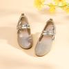 imagePANDANINJIA Naomi Girls Dress Shoes Mary Jane Ballet Flats Flower Girl Wedding Party Communion Shoes for Toddler Little Kid Big KidGold Glitter