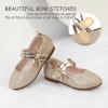 imagePANDANINJIA Naomi Girls Dress Shoes Mary Jane Ballet Flats Flower Girl Wedding Party Communion Shoes for Toddler Little Kid Big KidGold Glitter