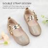 imagePANDANINJIA Naomi Girls Dress Shoes Mary Jane Ballet Flats Flower Girl Wedding Party Communion Shoes for Toddler Little Kid Big KidGold Glitter