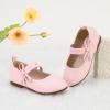 imagePANDANINJIA Naomi Girls Dress Shoes Mary Jane Ballet Flats Flower Girl Wedding Party Communion Shoes for Toddler Little Kid Big KidPink Pu