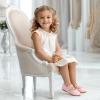 imagePANDANINJIA Naomi Girls Dress Shoes Mary Jane Ballet Flats Flower Girl Wedding Party Communion Shoes for Toddler Little Kid Big KidPink Pu