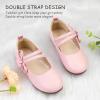 imagePANDANINJIA Naomi Girls Dress Shoes Mary Jane Ballet Flats Flower Girl Wedding Party Communion Shoes for Toddler Little Kid Big KidPink Pu