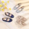 imagePANDANINJIA Naomi Girls Dress Shoes Mary Jane Ballet Flats Flower Girl Wedding Party Communion Shoes for Toddler Little Kid Big KidSilver Glitter