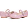 imagePANDANINJIA Sarena Girls Dress Shoes Rhinestone Flower Girl Ballerina Ballet Flats Mary Jane Wedding Party School Shoes for Toddler Little Kid Big KidPink Glitte
