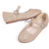 imagePANDANINJIA Sarena Girls Dress Shoes Rhinestone Flower Girl Ballerina Ballet Flats Mary Jane Wedding Party School Shoes for Toddler Little Kid Big KidGold Glitter