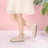 imagePANDANINJIA Flower Girl Dress Shoes Girls Ballet Flats Pearls Bow Mary Jane Ankle Strap Wedding Party Shoes for Toddler Little Big KidGold Glitter