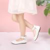 imagePANDANINJIA Flower Girl Dress Shoes Girls Ballet Flats Pearls Bow Mary Jane Ankle Strap Wedding Party Shoes for Toddler Little Big KidWhite Pu 01