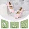 imagePANDANINJIA Flower Girl Shoes Toddler Little Kid Ballet Flats Pearls Wedding Party Mary Jane Girls Dress ShoesPink Patent