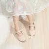 imagePANDANINJIA Girls Dress Shoes Flower Girl Ballet Pearl Flats Adela Wedding Party School for Toddler Little KidRena Beige Pu