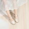 imagePANDANINJIA Girls Dress Shoes Flower Girl Ballet Pearl Flats Adela Wedding Party School for Toddler Little KidRena Champagne Pu