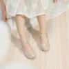 imagePANDANINJIA Girls Dress Shoes Flower Girl Ballet Pearl Flats Adela Wedding Party School for Toddler Little KidRena Gold Glitter