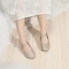 imagePANDANINJIA Girls Dress Shoes Flower Girl Ballet Pearl Flats Adela Wedding Party School for Toddler Little KidRena Gold Shiny