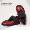 imagePANDANINJIA Toddler Girls Mary Jane School Shoes Kids Elastic Strap Platform Flats Dress ShoesRed Pu