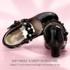 imagePANDANINJIA Girls Dress Shoes Kids Toddler Heels Pumps Flower Girl Mary Jane School Wedding Party Princess ShoesBlack Patent