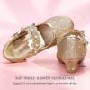 imagePANDANINJIA Girls Dress Shoes Kids Toddler Heels Pumps Flower Girl Mary Jane School Wedding Party Princess ShoesGold Glitter