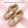 imagePANDANINJIA Girls Dress Shoes Kids Toddler Heels Pumps Flower Girl Mary Jane School Wedding Party Princess ShoesGold Glitter