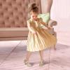 imagePANDANINJIA Girls Dress Shoes Kids Toddler Heels Pumps Flower Girl Mary Jane School Wedding Party Princess ShoesGold Glitter