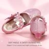 imagePANDANINJIA Girls Dress Shoes Kids Toddler Heels Pumps Flower Girl Mary Jane School Wedding Party Princess ShoesPink Glitter