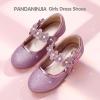 imagePANDANINJIA Girls Dress Shoes Kids Toddler Heels Pumps Flower Girl Mary Jane School Wedding Party Princess ShoesPurple Glitter