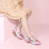 imagePANDANINJIA Girls Dress Shoes Kids Toddler Heels Pumps Flower Girl Mary Jane School Wedding Party Princess ShoesRainbow Glitter