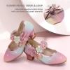 imagePANDANINJIA Girls Dress Shoes Kids Toddler Heels Pumps Flower Girl Mary Jane School Wedding Party Princess ShoesRainbow Glitter