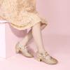 imagePANDANINJIA Girls Dress Shoes Kids Toddler Heels Pumps Flower Girl Mary Jane School Wedding Party Princess ShoesRose Gold Glitter