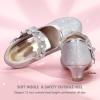 imagePANDANINJIA Girls Dress Shoes Kids Toddler Heels Pumps Flower Girl Mary Jane School Wedding Party Princess ShoesSilver Glitter