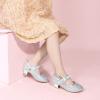 imagePANDANINJIA Girls Dress Shoes Kids Toddler Heels Pumps Flower Girl Mary Jane School Wedding Party Princess ShoesSilver Glitter