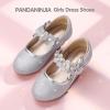 imagePANDANINJIA Girls Dress Shoes Kids Toddler Heels Pumps Flower Girl Mary Jane School Wedding Party Princess ShoesSilver Glitter