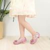 imagePANDANINJIA Molly Girls Dress Shoes Mary Jane Heels Flower Wedding Party Back to School Pump Shoes for Toddler Little KidS Pink Sequin