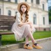imagePANDANINJIA Girls Dress Shoes Ballet Flats Mary Jane Elastic Cross Strap Little Big Kid Low Heels Flower Girl ShoesBrown Pu