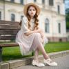 imagePANDANINJIA Girls Dress Shoes Ballet Flats Mary Jane Elastic Cross Strap Little Big Kid Low Heels Flower Girl ShoesOffwhite