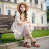 imagePANDANINJIA Girls Dress Shoes Ballet Flats Mary Jane Elastic Cross Strap Little Big Kid Low Heels Flower Girl ShoesTan Pu