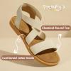 imagePANDANINJIA Girls Sandals Slipon Elastic Ankle Cross Strappy Gladiator Dress Sandals Flats Summer Shoes Little Big Kids SandalsGold