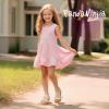 imagePANDANINJIA Girls Sandals Slipon Elastic Ankle Cross Strappy Gladiator Dress Sandals Flats Summer Shoes Little Big Kids SandalsGold