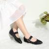 imagePANDANINJIA Girls Dress Shoes Studded Mary Jane Ballet Flats for Girl Pointed Toe Little Big Kid Flower Girl Party Formal Wedding ShoesBlackpu