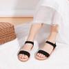 imagePANDANINJIA Gina Girls Sandals Open Toe Summer Flats Dress Sandals Shoes ToddlerLittle KidBig KidBlack Nubuck