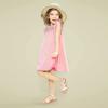 imagePANDANINJIA Gina Girls Sandals Open Toe Summer Flats Dress Sandals Shoes ToddlerLittle KidBig KidDiana Champagne Pu