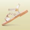 imagePANDANINJIA Gina Girls Sandals Open Toe Summer Flats Dress Sandals Shoes ToddlerLittle KidBig KidDiana Champagne Pu