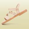 imagePANDANINJIA Gina Girls Sandals Open Toe Summer Flats Dress Sandals Shoes ToddlerLittle KidBig KidDiana Nude Nubuck