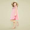 imagePANDANINJIA Gina Girls Sandals Open Toe Summer Flats Dress Sandals Shoes ToddlerLittle KidBig KidDiana Nude Nubuck