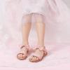 imagePANDANINJIA Gina Girls Sandals Open Toe Summer Flats Dress Sandals Shoes ToddlerLittle KidBig KidElla Pink Pu
