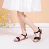 imagePANDANINJIA Gina Girls Sandals Open Toe Summer Flats Dress Sandals Shoes ToddlerLittle KidBig KidNavy Pu