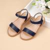 imagePANDANINJIA Gina Girls Sandals Open Toe Summer Flats Dress Sandals Shoes ToddlerLittle KidBig KidNavy Pu