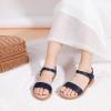 imagePANDANINJIA Gina Girls Sandals Open Toe Summer Flats Dress Sandals Shoes ToddlerLittle KidBig KidNavy Pu